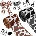 thumbnail image 1 of Dalrosia Cow Ribbon Cow Print Wrapping Paper Ribbon Black White Brown Cow Spot Ribbon Animal Print Wired Ribbon for Cow Theme Party Wreath Bow DIY Craft, 2.5"" X 10 Yard, 1 of 7