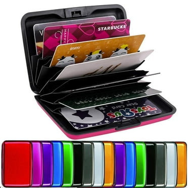 Dalrosia Credit Card Holder, RFID Blocking Metal Card Wallet for Women Men Slim ID Card Holders Protector Aluminum Business Hard Case