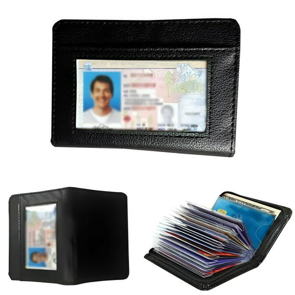 Dalrosia Credit Card Holder Wallet RFID Blocking Leather Wallet for Men and Women with Zipper