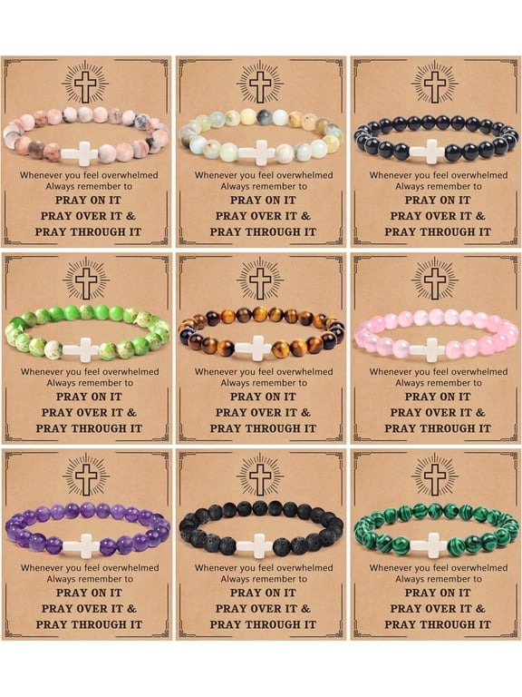 Cross Bracelets for Women Men, Christian Gifts for Women, Religious Gifts Cross Beaded Bracelet, Easter Catholic Religious Christian Bracelets Jewelry