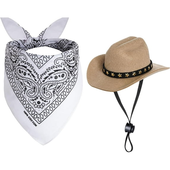Dalrosia Dog Cowboy Hat Halloween Dog Bandana Scarf Funny Dog Halloween Costumes for Small Medium Large Dogs Pets