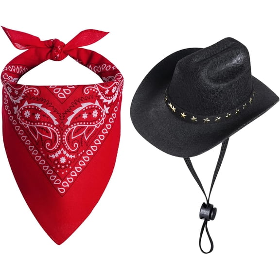 Dalrosia Dog Cowboy Hat Halloween Dog Bandana Scarf Funny Dog Halloween Costumes for Small Medium Large Dogs Pets