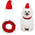 thumbnail image 1 of Dalrosia Dog Santa Hat Christmas Collar with Bells Ornaments Holiday Outfit Costume Clothes for Small Medium Large Dogs Pets, 1 of 5