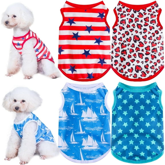 Dalrosia Dog Shirts Breathable Dog T-Shirts for Small Dogs Cats Girl Boy Dog Clothes Sleeveless Small Pet Puppy Sweatshirt Spring Summer Doggy Clothes