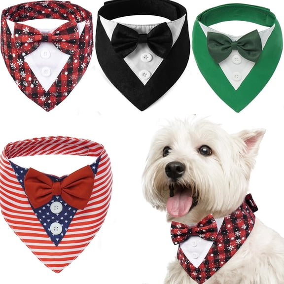 Dalrosia Dog Tuxedo for Dogs,Dog Formal Suit Dogs Attire Pet Bow Tie Puppy Party Costumes Cat Tux Outfits Pets Bandana Cosplay Adjustable Bowties Wedding Birthday Valentines