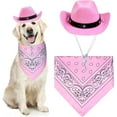 thumbnail image 1 of Dalrosia Dogs Cat Pet Cowboy Costume Cowboy Hat with Bandana Set for Halloween, Christmas, Holiday, Party, Cosplay, 1 of 6