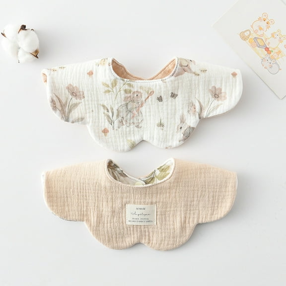 Dalrosia Dual Usage Baby Bibs for Drooling and Teething, Muslin Baby Drool Bibs for Boys & Girls with Hidden Pocket, Soft Cotton, Extra Absorbent, Mess-proof, for Toddler, Newborn, Infant