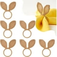 thumbnail image 1 of Dalrosia Easter Napkin Rings Set of 6, Burlap Jute Bunny Ear Napkin Rings, Rabbit Ear Napkin Ring Holders for Easter Party Banquet Dinning Spring Table Decoration, 1 of 6