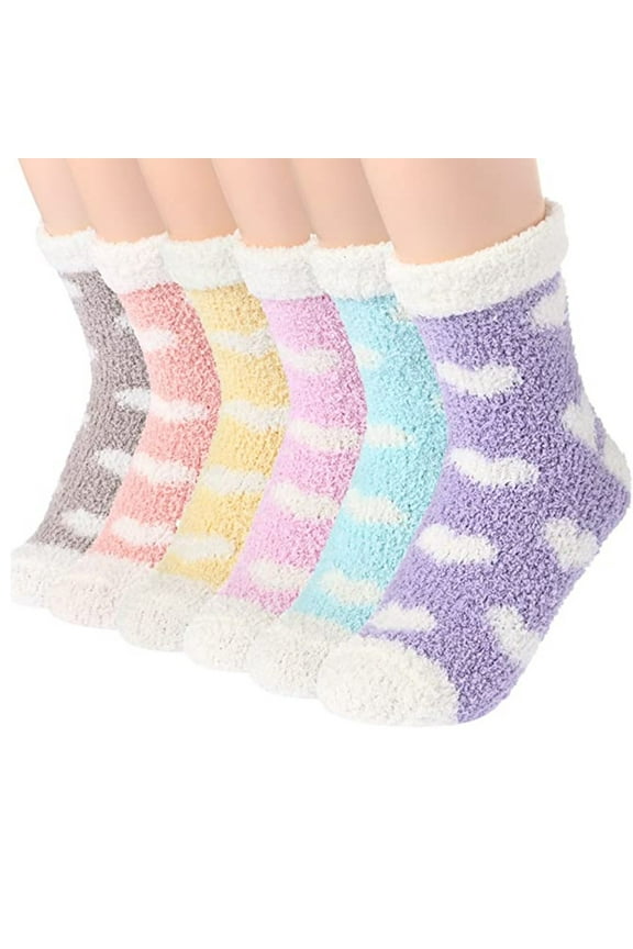 Fuzzy Socks for Women and Ladies, Warm Cozy Fluffy Socks Cute Winter Slipper Socks Thick Plush Bed Socks for Casual Home Sleeping