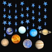 Dalrosia Galaxy Solar System Hanging Paper Decoration, Stars Paper Garland Party Streamers, Outer Space Hanging for Kids Bedroom Decor Birthday Party Supplies