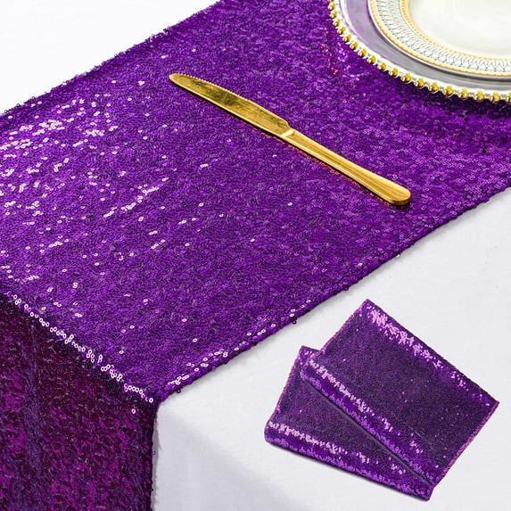 Dalrosia Glitter Sequin Table Runner 12x72 inch for Sparkling Your Party Home Table Docorations Happy Birthday Wedding Bridal Shower Baby Shower