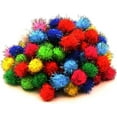 thumbnail image 1 of Dalrosia Glitter Tinsel Pom Poms Sparkle Balls for DIY Craft/Party Decoration/Cat (3CM 50PCS), 1 of 6