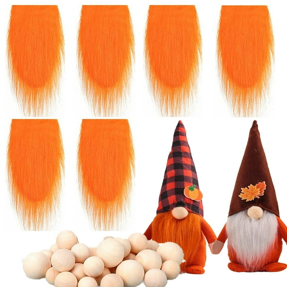 Dalrosia Gnome Beards for Crafting, 6PCS Pre-Cut Christmas Gnome Beards and Noses for Crafts Christmas Valentine's Day Independence Day Handmade DIY Accessories