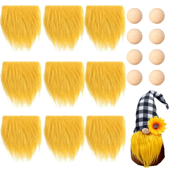 Dalrosia Gnome Beards for Crafting, 9PCS Pre-Cut Christmas Gnome Beards and Noses for Crafts Christmas Valentine's Day Independence Day Handmade DIY Accessories