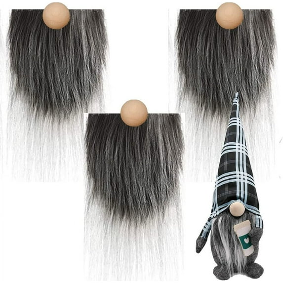 Dalrosia Gnome Beards for Crafting Easter Day Faux Fur Fabric Precut Gnomes Beards Handmade Wood Balls for Halloween Christmas Valentine's Day Independence Day