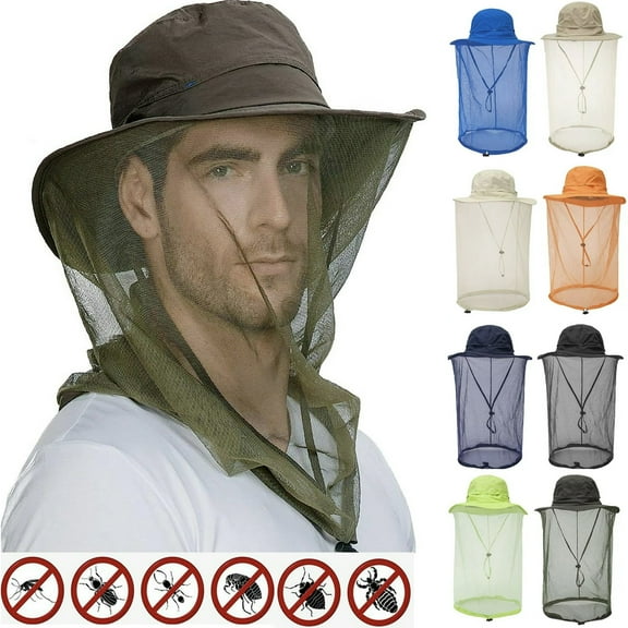 Dalrosia Head Net Hat, Nylon Mesh Veil Bucket Hat Safari Hat Sun Hat for Women Men Sun UV Protection Fishing/Gardening/Boating Outdoor