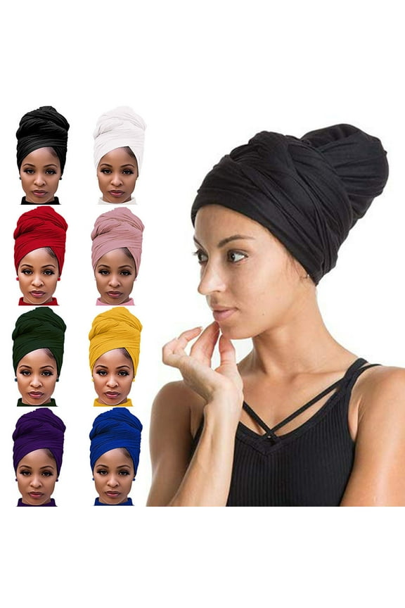 Head Wraps for Black Women African Head Wrap Lightweight for Women Long Plain Turban Hair Scarf Scarves