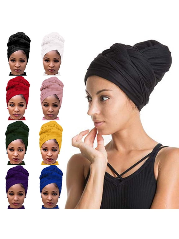 Head Wraps for Black Women African Head Wrap Lightweight for Women Long Plain Turban Hair Scarf Scarves