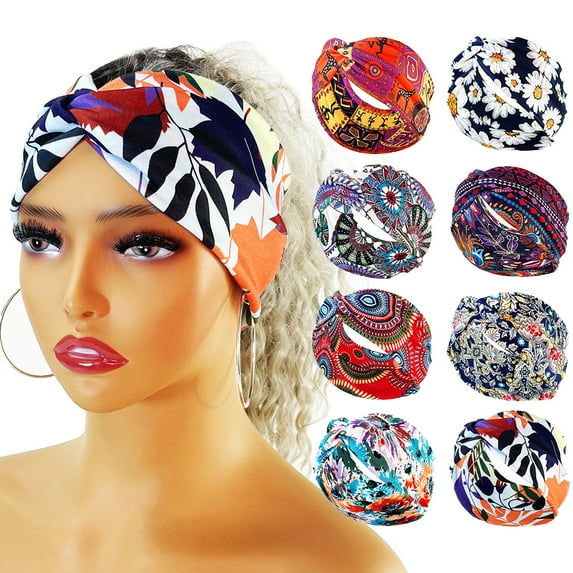 Dalrosia Headbands for Women Yoga Knotted Headbands Elastic Criss Cross Hair Accessories Sports Head Wrap Non Slip