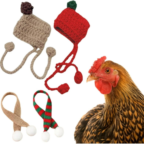 Dalrosia Hen Hats for Chickens Clothes and Scarf Set, Chicken Hats for Hens with Scarves, Hat for Chickens to Wear, Pets Costume for Birds Real Hen Duck Hamster, Chicken Costume