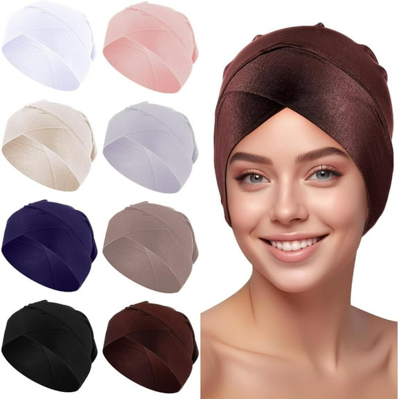 Dalrosia Islamic Muslim Under Scarf Hijab Cap Solid Color Under Scarf Hat Stretchy Hijab Undercap for Turban Head Wraps