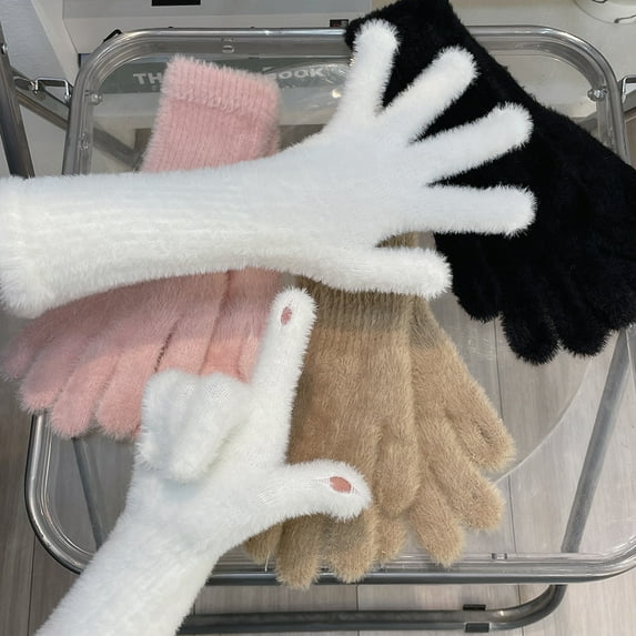 Dalrosia Knit Long Touchscreen Gloves Thermal Gloves Anti-slip Hand Warming Gloves Arm Warmers with Fingers Elastic Men Women Knit Gloves Soft Thermal Texting Gloves