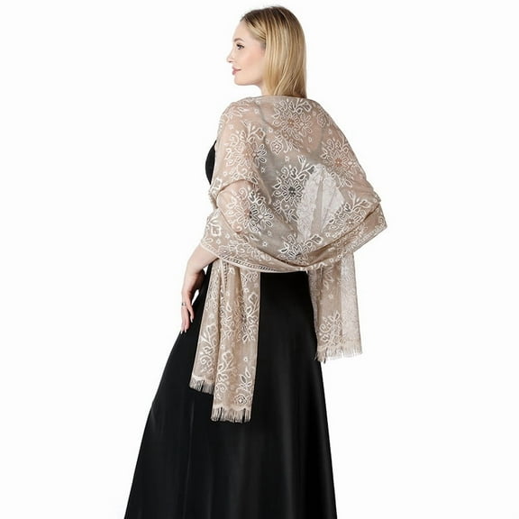 Dalrosia Lace Shawls and Wraps for Evening Dresses Scarfs for Women Pashmina Wedding Formal Shawl