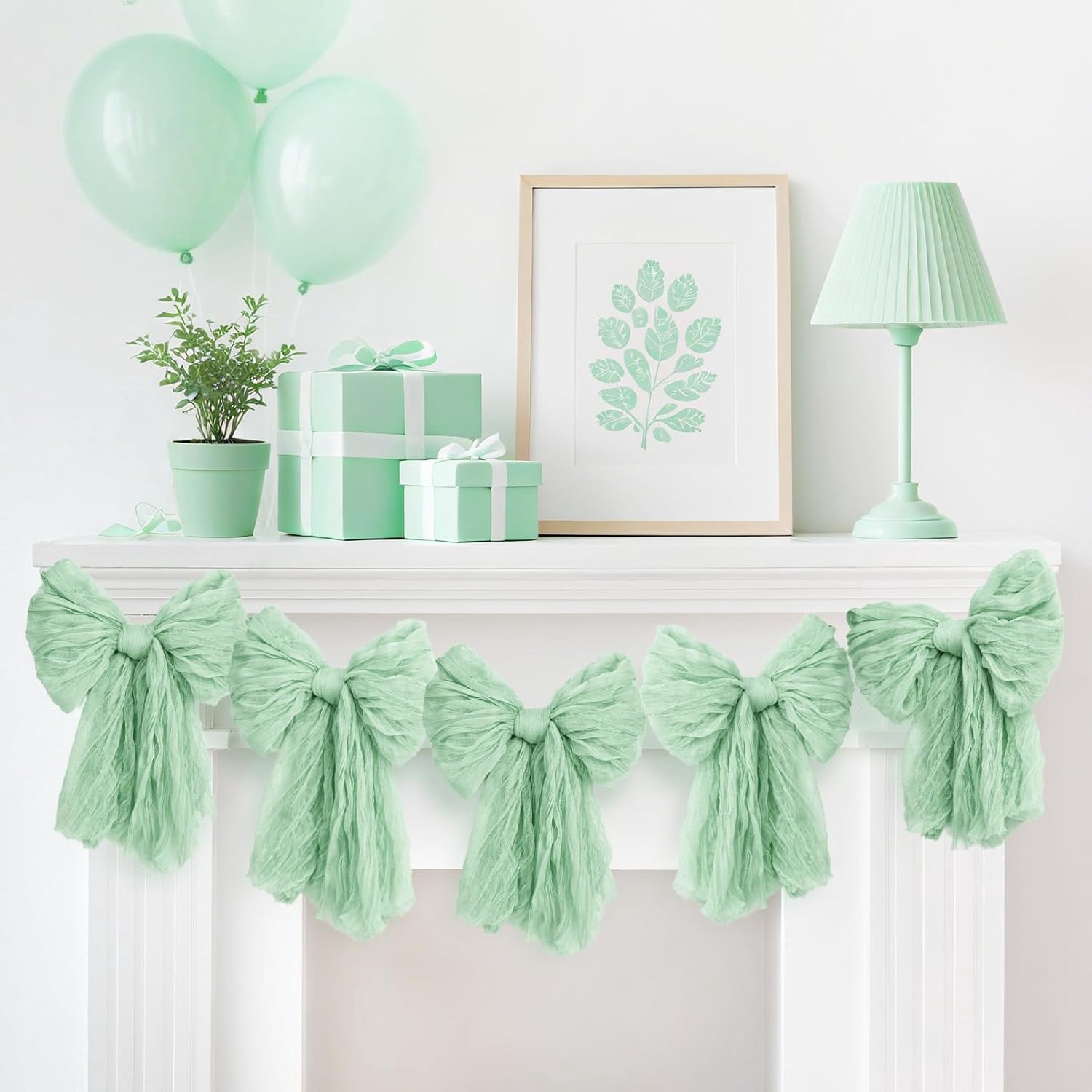 Dalrosia Large Bow Garland Banners for Coquette Birthday Party Decorations-Bow Themed Birthday Decor for Baby Shower Bridal Shower Bachelorette Party Wedding Favors Supplies