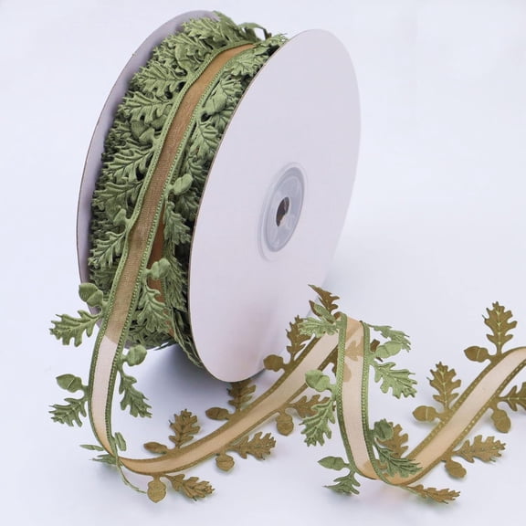 Dalrosia Leaf Ribbon 20 Yards Leaves Trim Rope Artificial Leaf Ribbon for Garland Gift Wrapping Party Wedding Home Decor