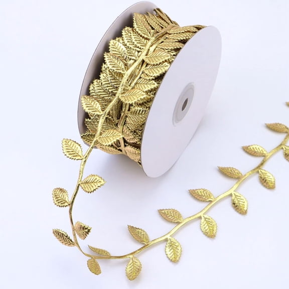 Dalrosia Leaf Ribbon 20 Yards Leaves Trim Rope Artificial Leaf Ribbon for Garland Gift Wrapping Party Wedding Home Decor