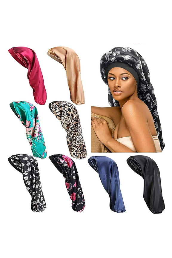 Long Satin Bonnet for Braids Soft Dreadlock Covers Night Sleep Caps for Women Long Curly Hair Locs Twists
