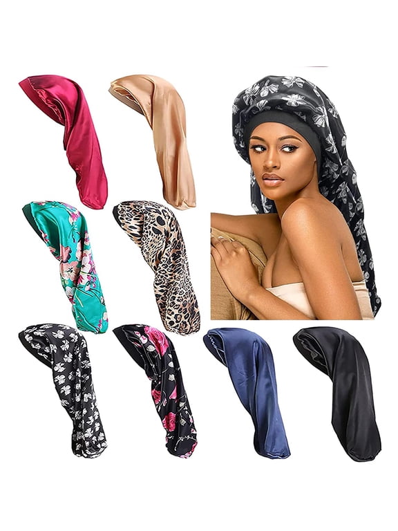 Long Satin Bonnet for Braids Soft Dreadlock Covers Night Sleep Caps for Women Long Curly Hair Locs Twists