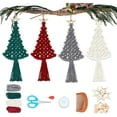 thumbnail image 1 of Dalrosia Macrame Christmas Tree Craft Kit, 4PCS Macrame DIY Kit for Adults Beginners with Instructions Macrame Ornaments for Christmas Tree Macrame Christmas Tree Ornaments Kit for Wall Home Décor, 1 of 6
