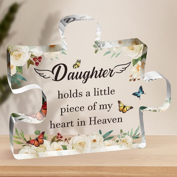 Dalrosia Memorial Gifts for Loss of Daughter,Sympathy Gift Acrylic Puzzle Plaque,Bereavement Gifts for Loss of Daughter,Condolence Gifts for Loss,Miss Daughter Paperweight Gift