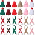 thumbnail image 1 of Dalrosia Mini Knit Hat Mini Christmas Scarf Set Mini Santa Hats for Crafts Mini Christmas Decorations for DIY Doll, 1 of 6