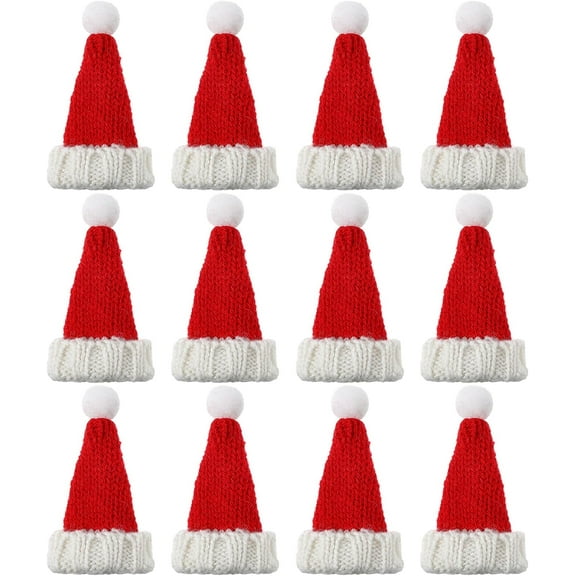 Dalrosia Mini Santa Hats for Crafts - Knit Christmas Hats, Tiny Wine Bottle Holders, Doll Hats, Table Decorations, Candy Covers