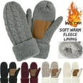 thumbnail image 1 of Dalrosia Mittens for Women Cold Weather, Womens Mittens Wool Knit Warm Thermal Fleece Lined, Winter Gloves with Touchscreen Fingers, 1 of 2
