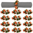 thumbnail image 1 of Dalrosia Napkin Rings Set of 12 Wreaths Berry for Christmas Halloween Valentine's Day Thanksgiving Day Party Banquet Table Decorations, 1 of 5