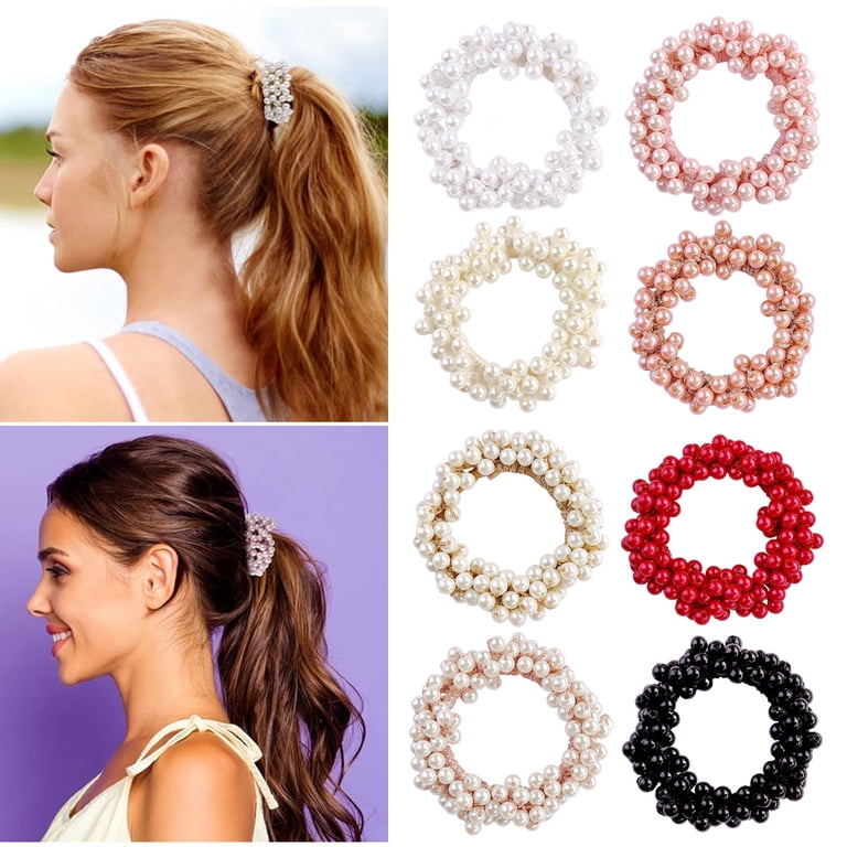 Dalrosia Pearl Hair Ties Beaded Fashion Elastic Hair  display picture 2