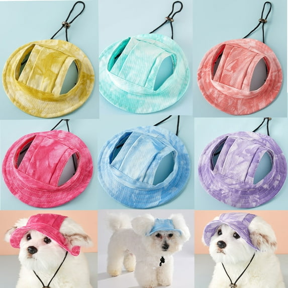 Dalrosia Pet hat with Ear Holes Sunscreen Baseball Cap Suitable for Small and Medium-Sized Dogs Outdoor Climbing hat in Summer Pet Products