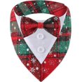 thumbnail image 1 of Dalrosia Plaid Christmas Dog Tuxedo Bandana with Bow Tie - Holiday Pet Outfit Costume for Dogs, 1 of 4