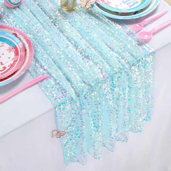 Dalrosia Sequin Table Runner, Glitter Table Runner 12x72in Sparkle Table Runners Suitable for Decorating Wedding Bridal Shower Birthday Party Holiday Events 6FT Long