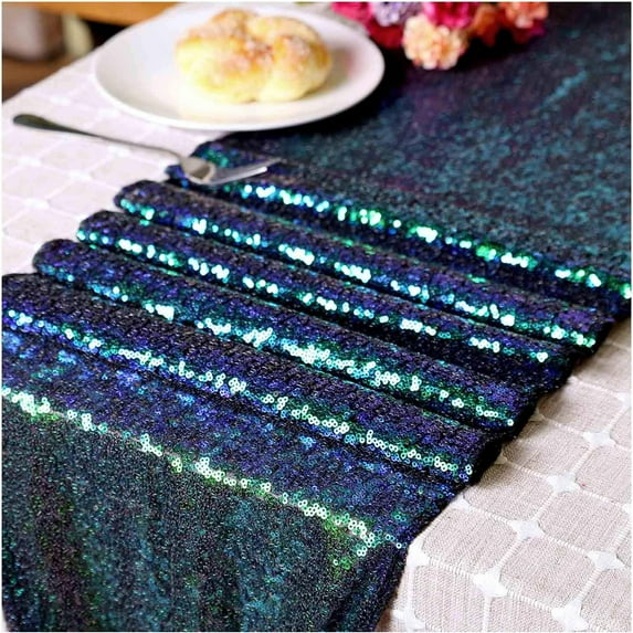 Dalrosia Sequin Table Runner Sparkly Metallic Sequin Runner for Wedding Party Dinner Reception, Event Bridalwedding Runner, Birthday Party, Dinner Party, Shower