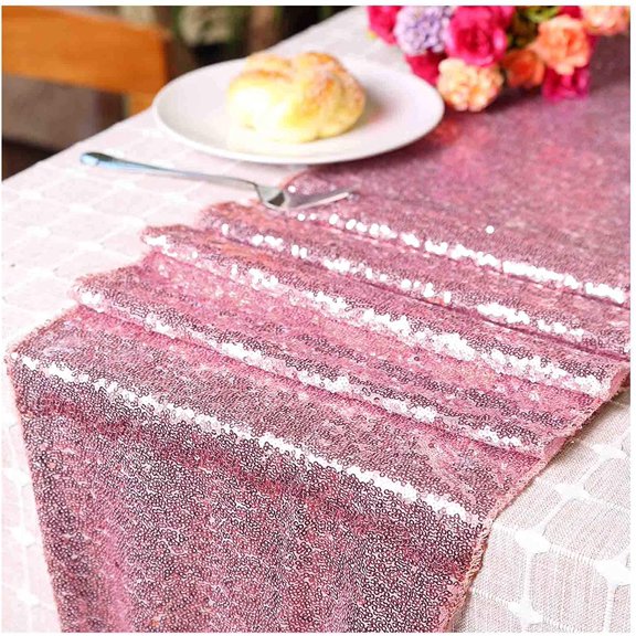 Dalrosia Sequin Table Runner Sparkly Metallic Sequin Runner for Wedding Party Dinner Reception, Event Bridalwedding Runner, Birthday Party, Dinner Party, Shower