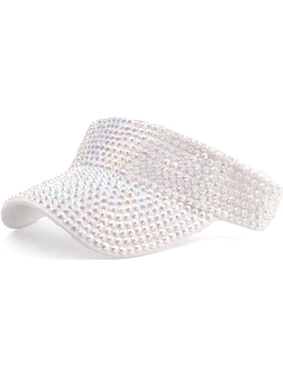 Shiny Rhinestones Sport Sun Visor Adjustable Summer Cap Visor Caps for Women Men
