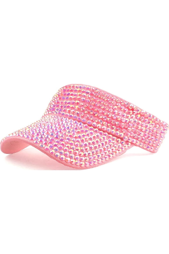 Shiny Rhinestones Sport Sun Visor Adjustable Summer Cap Visor Caps for Women Men
