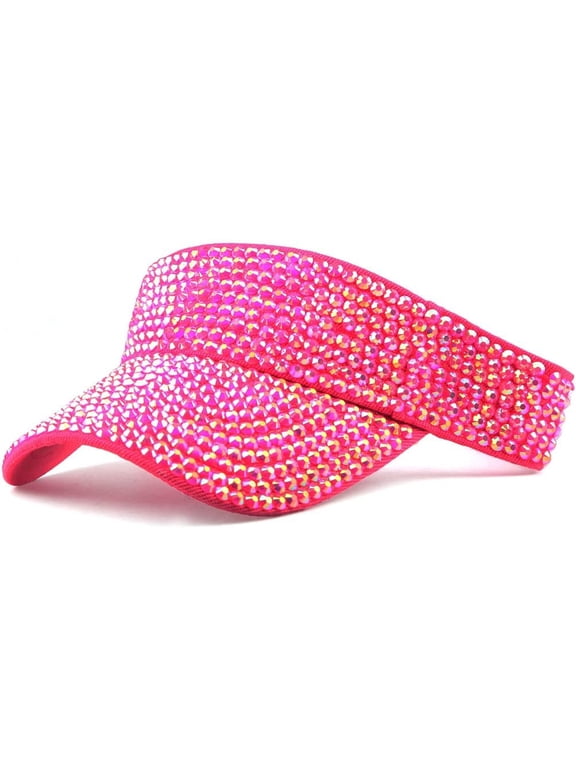 Shiny Rhinestones Sport Sun Visor Adjustable Summer Cap Visor Caps for Women Men