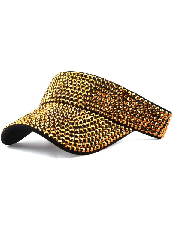 Shiny Rhinestones Sport Sun Visor Adjustable Summer Cap Visor Caps for Women Men