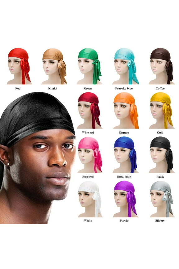 Silky Durags Long Tail for Women Men Satin Durag 360 Wave