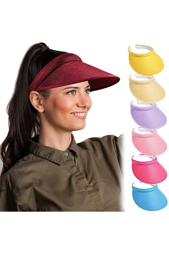 Sport Clip on Visor Adjustable Visor Hat One Size Cap with Visor Cloth Covered Brim Head Sun Visor for Women Men Golf Tennis Baseball